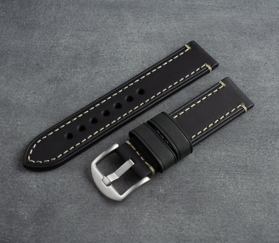 "Chicago" Leather Strap (Black)