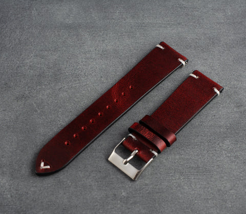 "Frankfurt" Leather Strap (Bordeaux)