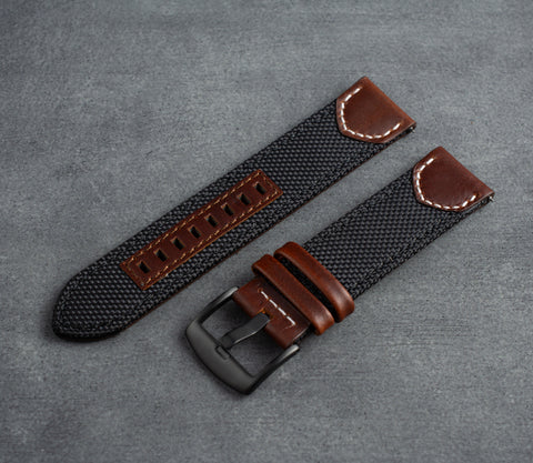 "Normandy" Canvas Strap (Black)