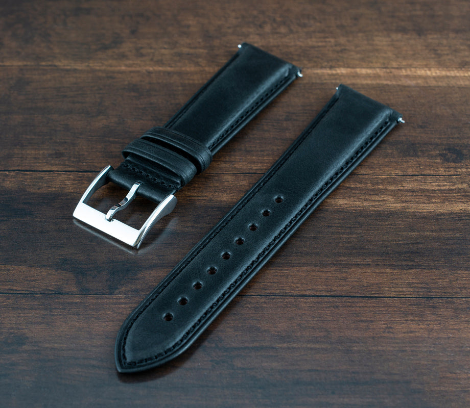 Zermatt Leather Watch Strap (Black)