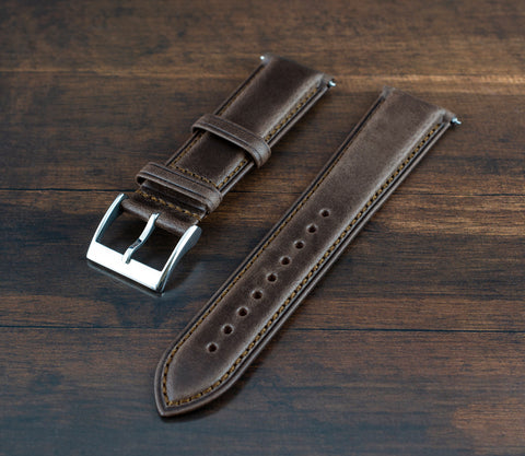 Zermatt Leather Watch Strap (Dark Brown)